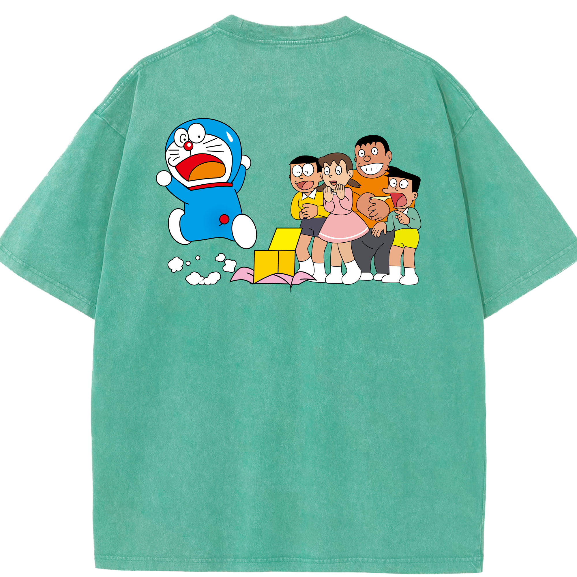 （画像用） ドラえもん 骨川 スネ夫 Doraemon Honekawa Suneo 綿100% ヴィンテージ風 半袖Tシャツ（背面プリント）